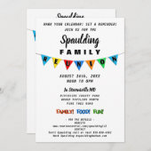 おもしろいパーティーペナントバナーファミリー懇親会招待状 招待状 (正面/裏面)