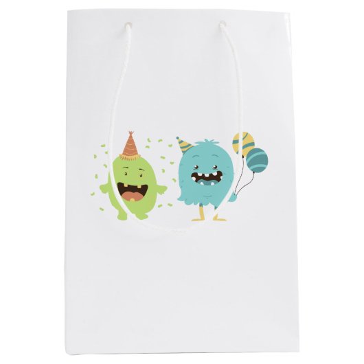おもしろいパーティーモンスター ミディアムペーパーバッグ (正面)