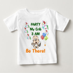 おもしろいパーティー乳児Tシャツ ベビーTシャツ
