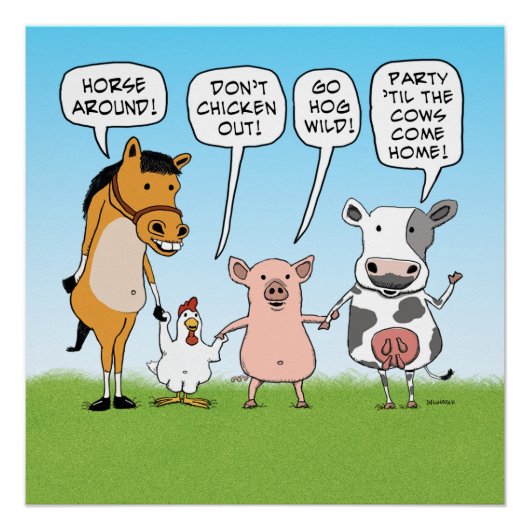 おもしろいパーティー動物アドバイス ポスター (正面)