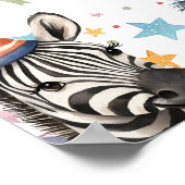 おもしろいパーティー動物1歳の誕生日へようこそ ポスター (角)