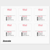 おもしろいパーティー名タグバッジステッカーのハグ スクエアシール (シート)