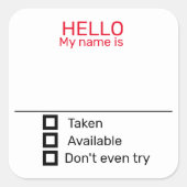 おもしろいパーティー名タグバッジステッカー スクエアシール (正面)