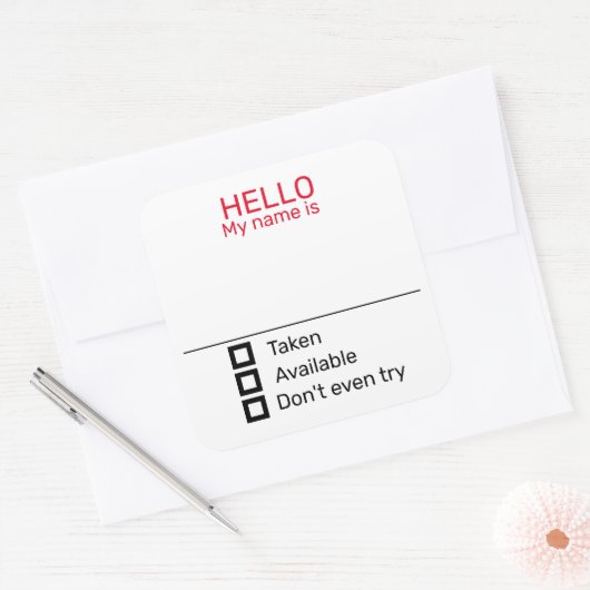 おもしろいパーティー名タグバッジステッカー スクエアシール (封筒)