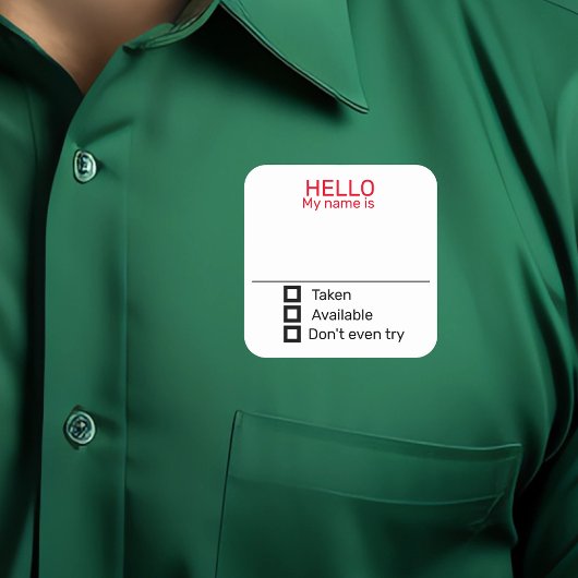 おもしろいパーティー名タグバッジステッカー スクエアシール