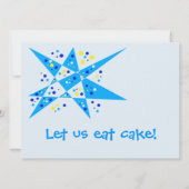 おもしろいパーティー星とドット抽象芸術ハッピーバースデー カード (裏面)