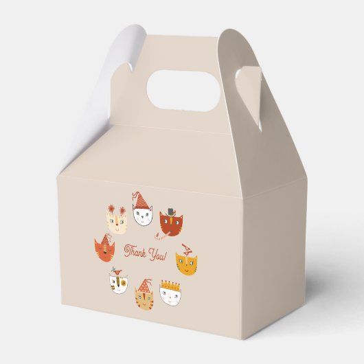 おもしろいパーティー猫ありがとう フェイバーボックス (正面サイド)