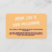 おもしろいパーティー用飲食ゲーム 名刺 (裏面)