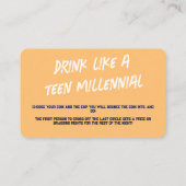 おもしろいパーティー用飲食ゲーム 名刺 (裏面)