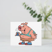 おもしろいパーティー豚の漫画 ポストカード (スタンド正面)