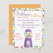 おもしろいパープルガムボールマシン 招待状 (正面/裏面)