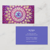 おもしろいパープルグリッターフェスティバルモノグラム 名刺 (正面/裏面)