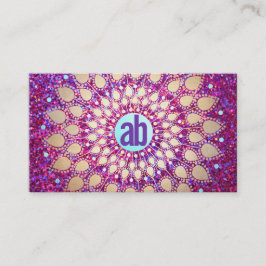 おもしろいパープルグリッターフェスティバルモノグラム 名刺