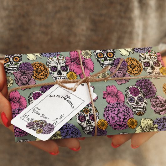 おもしろいパープルシュガースカルフェリズディアデロスムエルトス ギフトタグ