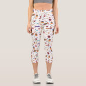 おもしろいパープルハットカトウィーン、かわいいオレンジカボチャ カプリレギンス (正面)