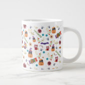 おもしろいパープルハットカトウィーン、かわいいオレンジカボチャ ジャンボコーヒーマグカップ (右)