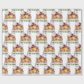 おもしろいパープルハットカトウィーン、かわいいオレンジカボチャ ラッピングペーパー (フラット)