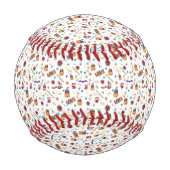 おもしろいパープルハットカトウィーン、かわいいオレンジカボチャ 野球ボール (裏面)