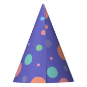 おもしろいパープルパーティーハットとカラフル水玉模様 パーティーハット (裏面)