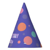 おもしろいパープルパーティーハットとカラフル水玉模様 パーティーハット (右)