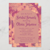 おもしろいパープルフローラブライダルシャワーブランチ招待状 招待状 (正面/裏面)