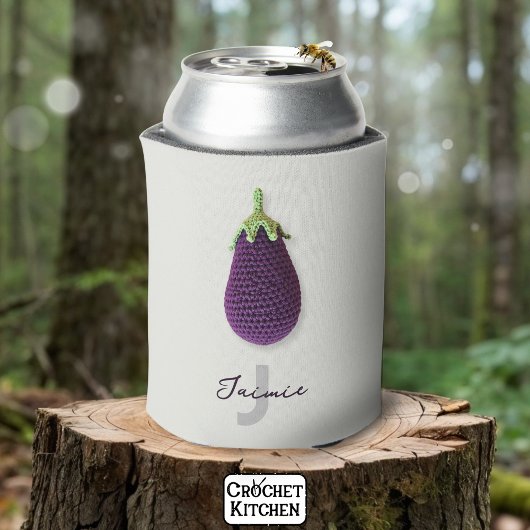 おもしろいパープルモダンクミニマルクロシェ茄子の名前 缶クーラー