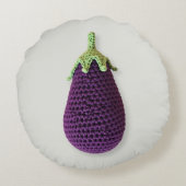 おもしろいパープルモダンクミニマルラチェト茄子 ラウンドクッション (裏面)