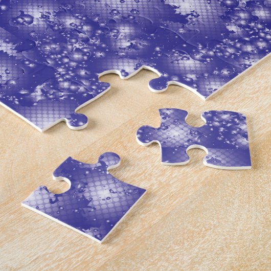 おもしろいパープル抽象芸術インクすごいスプラッシュパターン ジグソーパズル (側面)