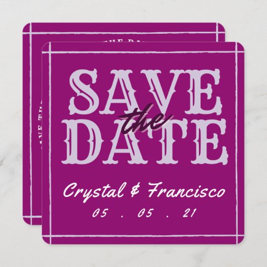 おもしろいパープル日付の保存 ノートカード (正面/裏面)