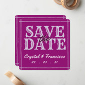 おもしろいパープル日付の保存 ノートカード (正面/裏面インサイチュ)