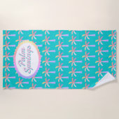 おもしろいパーム春トロピカルターコイズパームツリー ビーチタオル (正面)