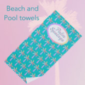 おもしろいパーム春トロピカルターコイズパームツリー ビーチタオル