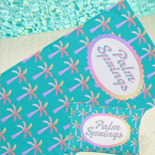 おもしろいパーム春トロピカルターコイズパームツリー ビーチタオル