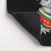 おもしろいヒゲドラゴン サンタ帽 クリスマス マウスパッド (コーナー)