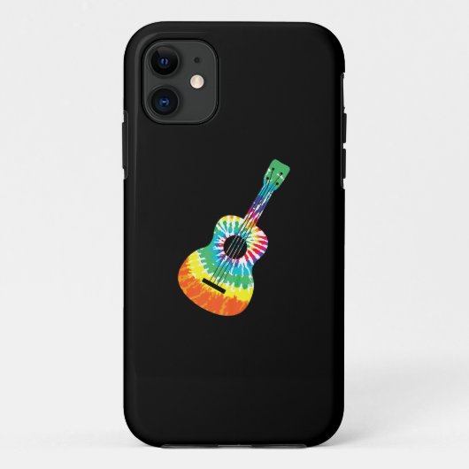 おもしろいヒッパイレインボー絞り染めアコースティックギタープレミアム Case-Mate iPhoneケース (裏面)