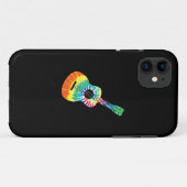 おもしろいヒッパイレインボー絞り染めアコースティックギタープレミアム Case-Mate iPhoneケース (裏面(横))