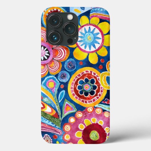 おもしろいヒッピーパターン（の模様が）ある花 Case-Mate iPhoneケース (裏面)
