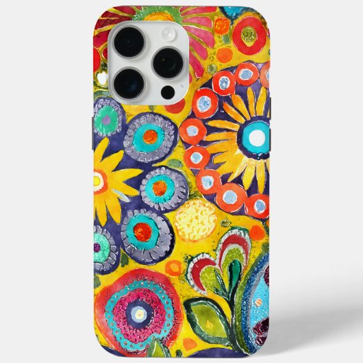 おもしろいヒッピーパターン（の模様が）ある花 Case-Mate iPhoneケース (裏面)