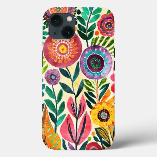 おもしろいヒッピーパターン（の模様が）ある花 Case-Mate iPhoneケース (裏面)