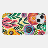 おもしろいヒッピーパターン（の模様が）ある花 iPhoneケース (裏面横)