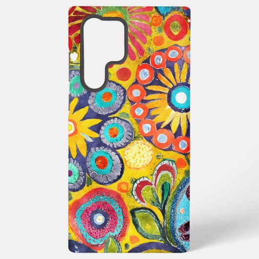 おもしろいヒッピーパターン（の模様が）ある花 SAMSUNG GALAXYケース (裏面)