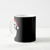 おもしろいヒップスターサンタ顔帽子ひげとメガネ コーヒーマグカップ (正面左)