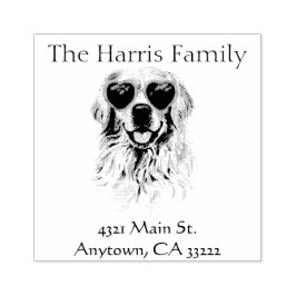 おもしろいヒップスターパーソナライズされたレトリバー ラバースタンプ