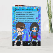 おもしろいヒップホップシークレットメッセージボーイズハッピーバースデー カード (裏面)