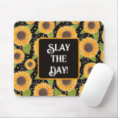 おもしろいヒマワリ花柄の陽気カスタム マウスパッド (マウス)