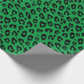 おもしろいヒョウアニマルプリントマットグリーンクリスマス ラッピングペーパー (角)