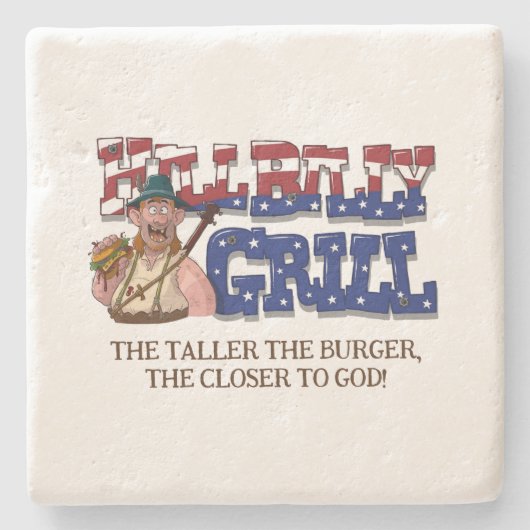 おもしろいヒルビリーGrill Denmark Stone Coasters! ストーンコースター (正面)
