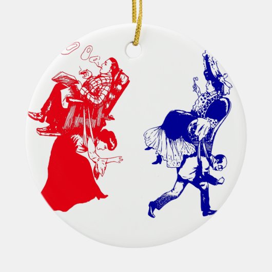 おもしろいビクトリアン婚 セラミックオーナメント (正面)