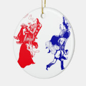 おもしろいビクトリアン婚 セラミックオーナメント (左)