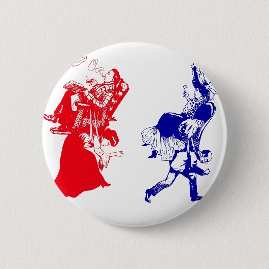 おもしろいビクトリアン婚 缶バッジ (正面)